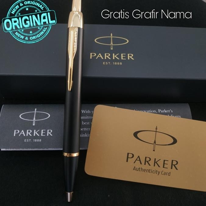 

Produk Baru!! pulpen mewah parker original black matte gold gratis Grafir nama