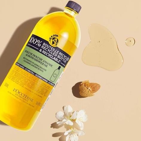 

loccitane almond moisturizing shower oil eco refill 500ml termurah