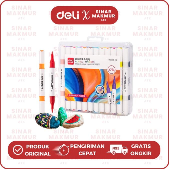 

Spidol Akrilik/Acrylic Marker Dual Tip 24 Warna Deli HM924-24 (Set)