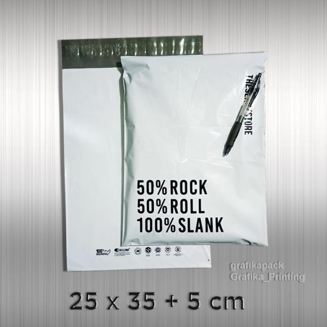 Custom Plastik Polymailer Ramah Lingkungan 25 X 35 Cm