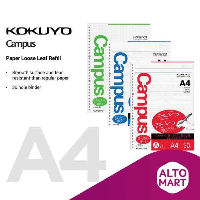 sale kokuyo campus paper loose leaf refill a4 kertas isi ulang binder