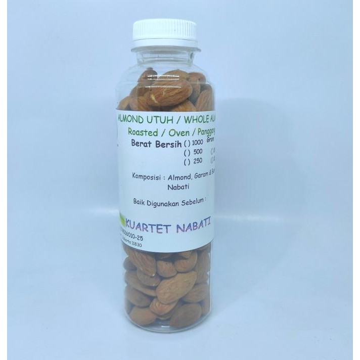 

150gr roasted almond premium - kacang almond panggang kupas - botol termurah