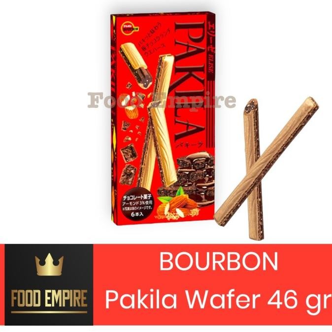 

bourbon pakila elise 46 gr | wafer cokelat almond | biskuit jepang termurah