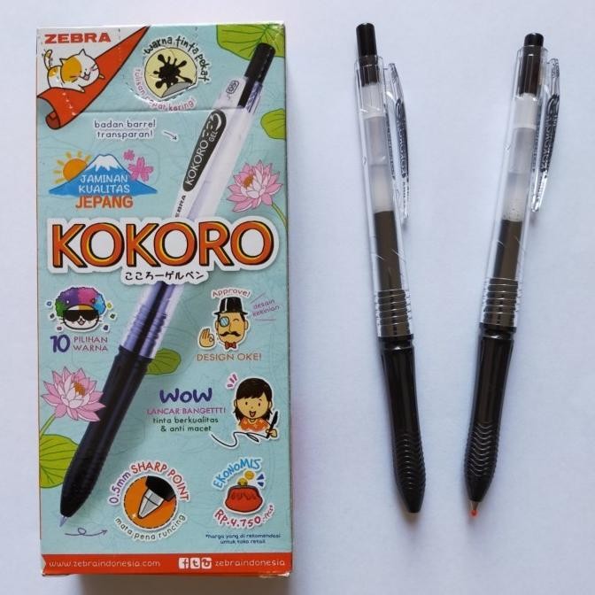 

Grosir Murah Pulpen Gel / Bolpen Gel Kokoro Zebra 0.5 Black / Pack Stok Terbatas