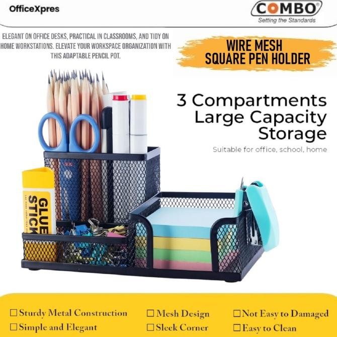 

Produk Baru!! Pen Stand 3 Sekat / Tempat Pulpen Jaring Besi / Pen Stand Organizer / Keranjang Pulpen / Pen Holder DTMPS03