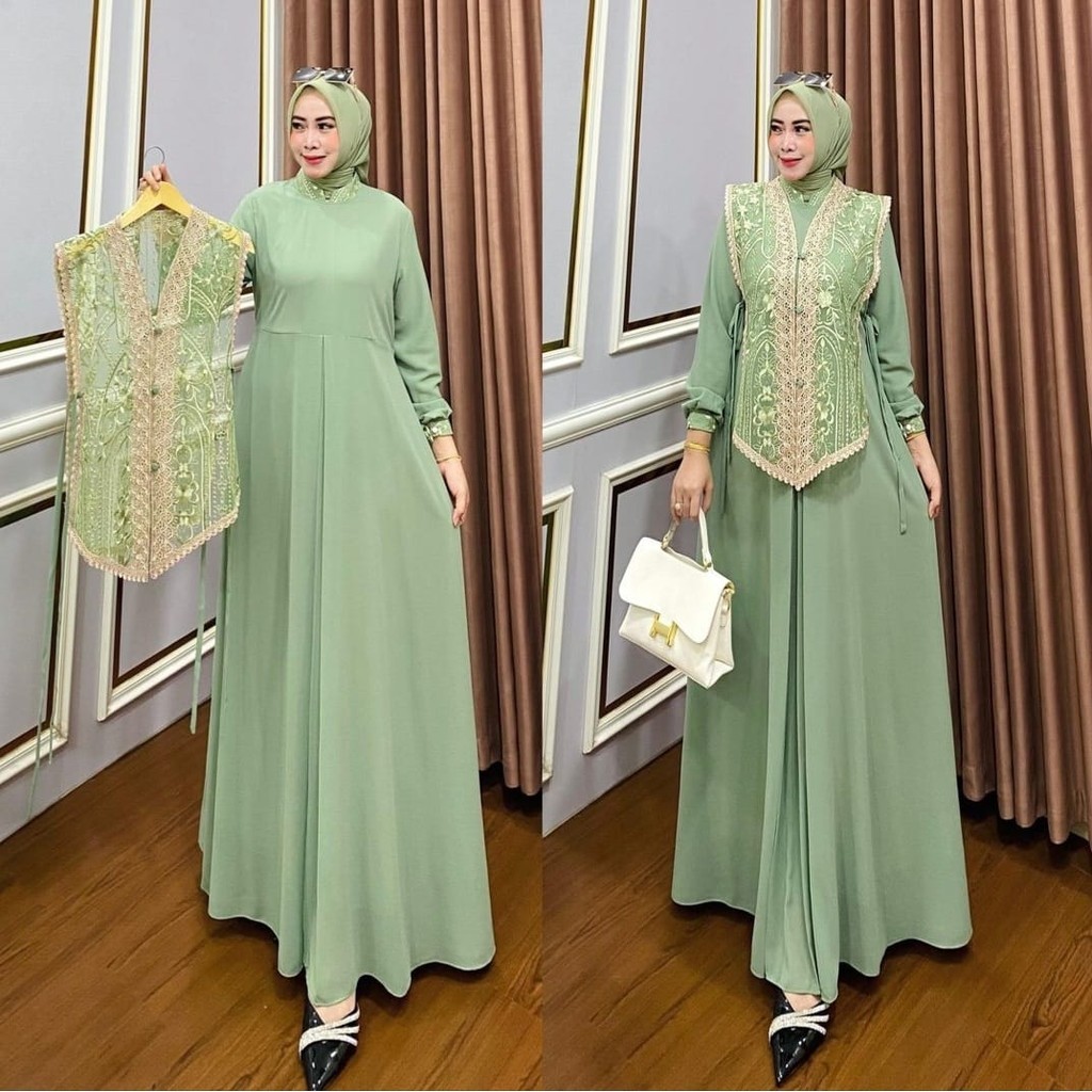 Gamis Wanita 2025 Terbaru S M L Xl Xxl Baju Muslim Cewek Dres Games Kondangan Ibu2 Games2025 Abayya 
