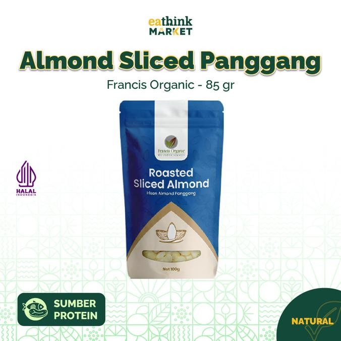 

almond sliced panggang roasted alami natural - francis organic 85 g termurah