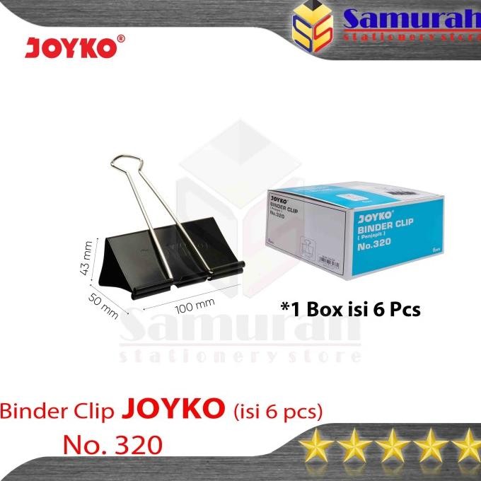 

sale! binder clips no 320 joyko / clip hitam klip jepit kertas besar 110 mm