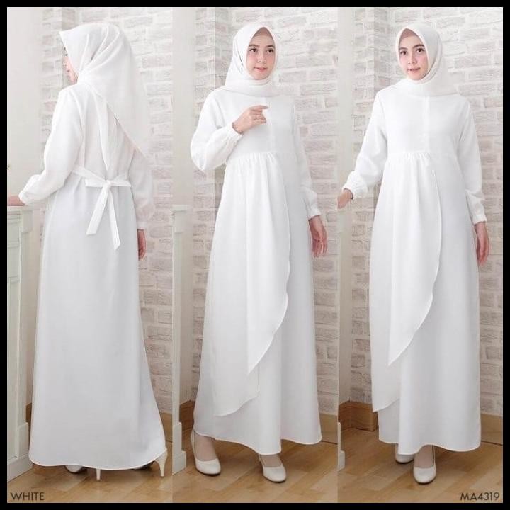 Promo Calianna Syar'I Baju Gamis Putih Gamis Polos Wanita Gamis Wanita2022 Best Seller