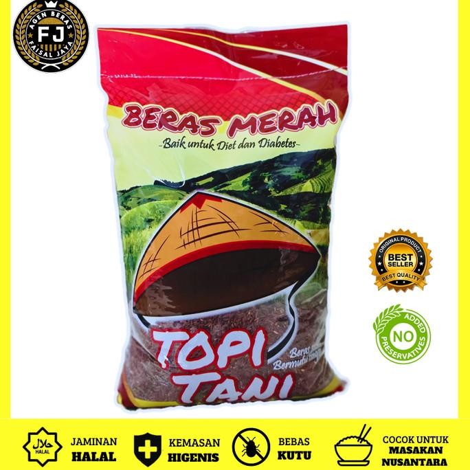 

sale! beras merah premium cap topi tani untuk kesehatan 5kg