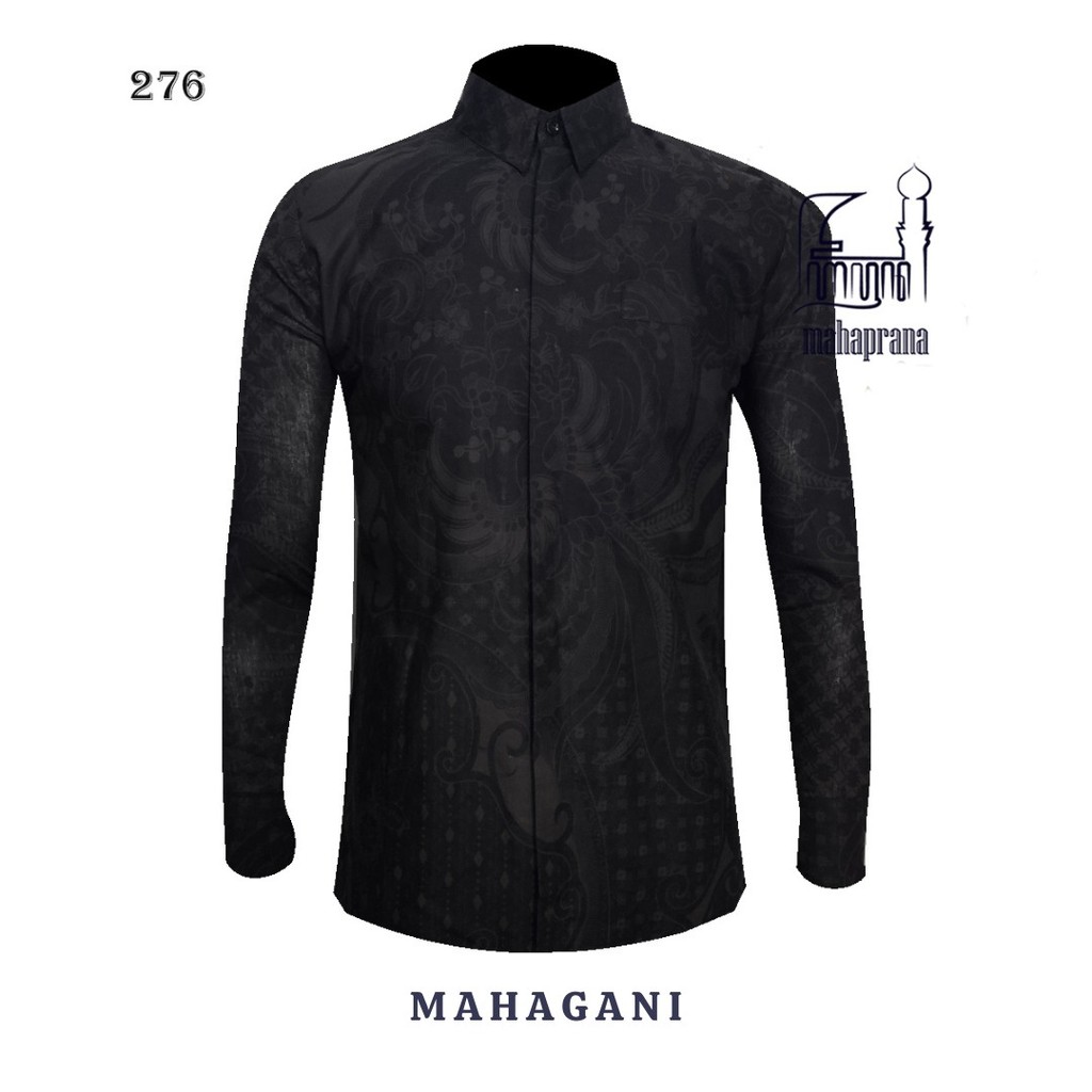 Batik Mahaprana Motif Mahagani Kemeja Batik Pria Lengan Panjang dan Pendek Slimfit Full Furing Premi