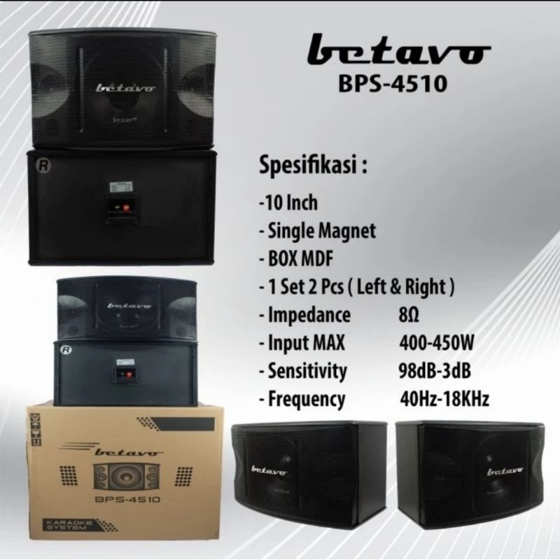 Paket karaoke Betavo 10 inch speaker sound system rumah home theater