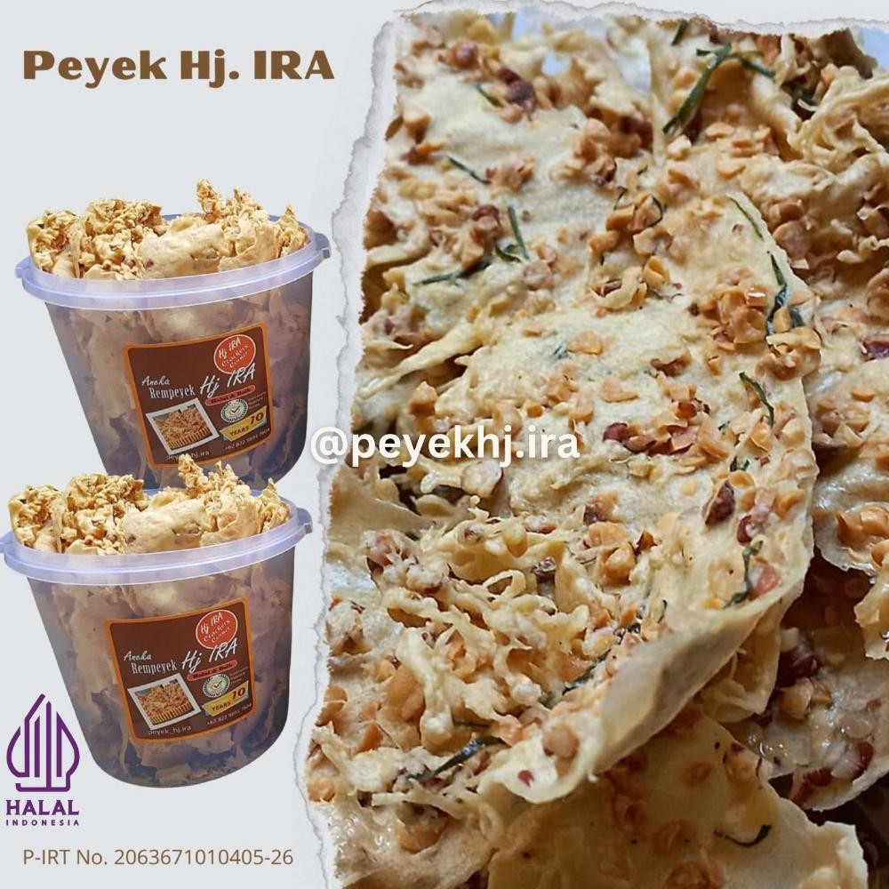 

ang Peyek / Rempeyek Hj. IRA - kacang tanah - toples 5 liter - aman sehat lezatnya kemriyukk