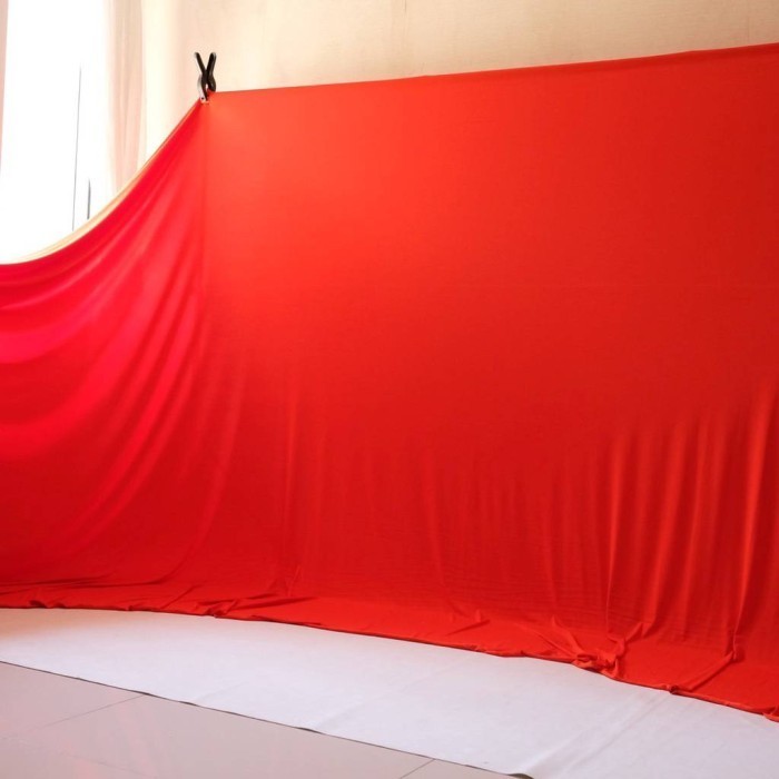 KAIN BACKDROP BACKGROUND KAIN DEKORASI KAIN FOTO MERAH TERANG 3.3M