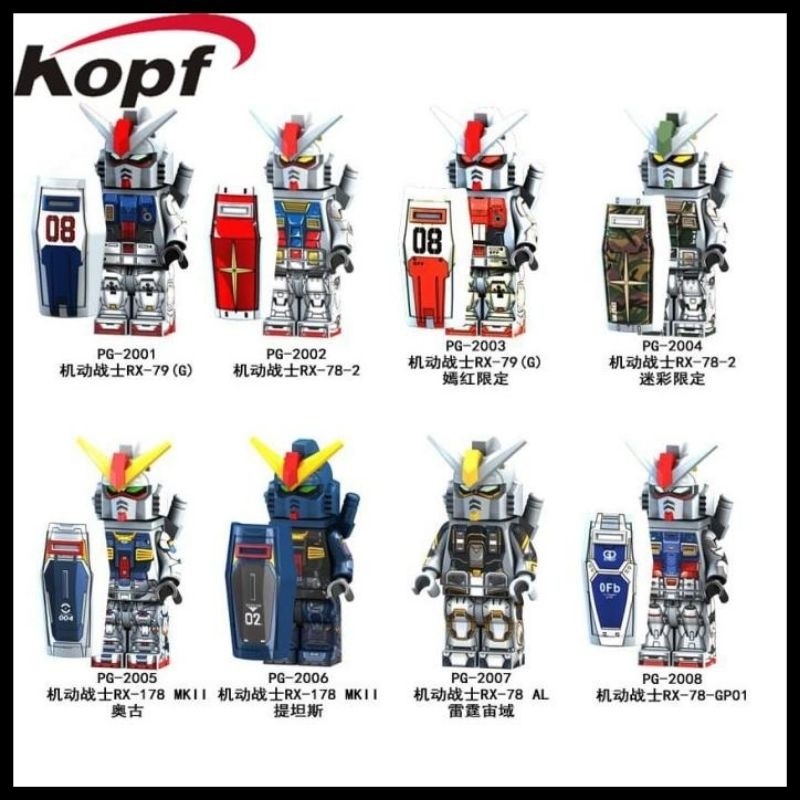 PG8112 GUNDAM RX78 Zaku Model Figure Miniatur Brick Mainan Edukasi DIY Balok Building Block
