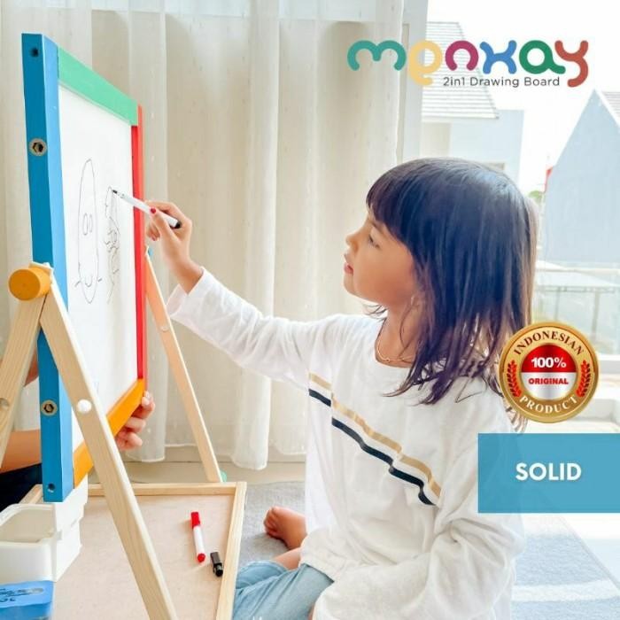 

New 100% Originalll Menkay 2 In 1 Drawing Board | Papan Tulis Anak Dapat Kapur & Spidol Terlaris Best Quality Asli 100% Original