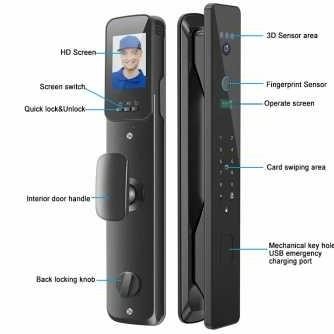 Smart Door Lock Kunci Pintu Rumah Fingerprint Password Key Card - A-X-10