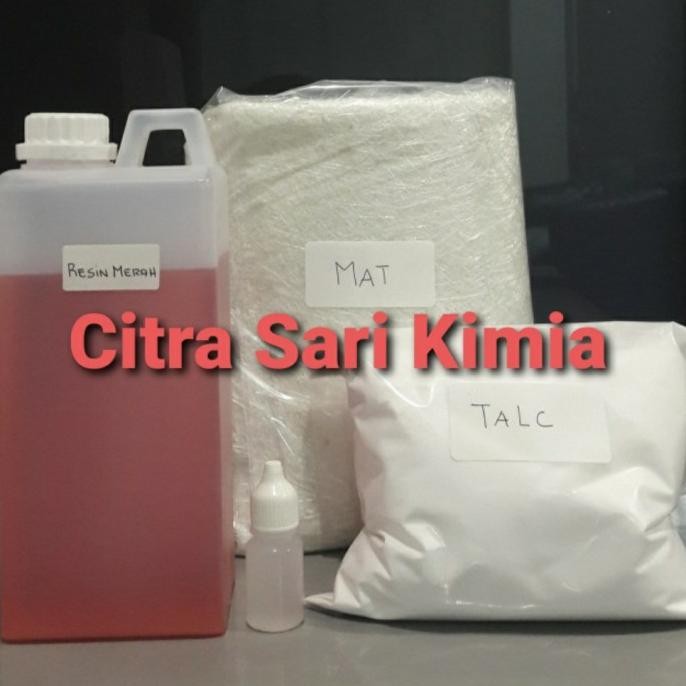 

Promo PAKET RESIN MERAH + CATALIST + MAT + TALC COD