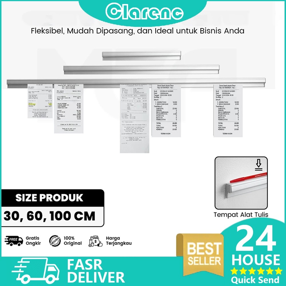 

30Cm60Cm100Cm Receipt Holder Jepit Erta Bon Bill Capitan Nota Tainle