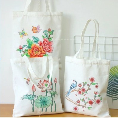 PROMO [KT] Tas Kanvas Lukis Satuan, Mewarnai Tas Kanvas