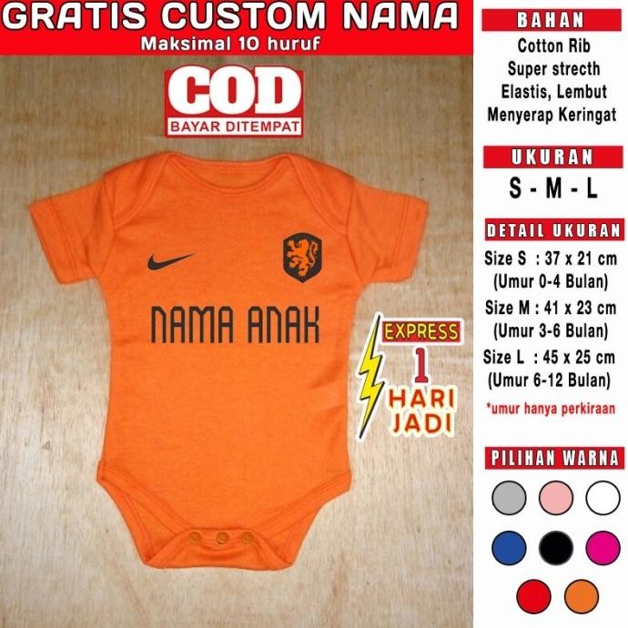 BAJU BOLA BAYI BELANDA CUSTOM NAMA JERSEY NEGARA JUMPER LAKI PEREMPUAN
