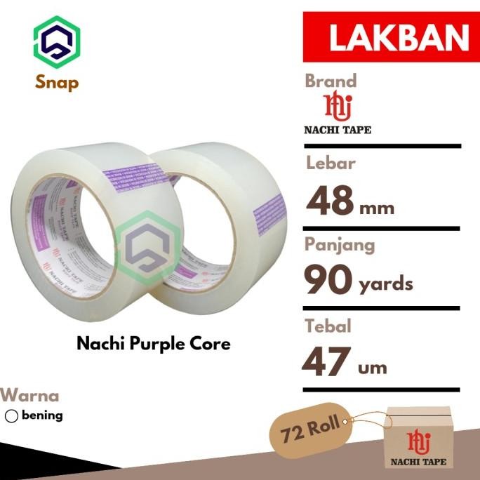 

Terlaris Lakban Plakban Solasi Nachi Bening 1 Dus = 72 Roll 2 Inch X 100 Yards Ready Stok