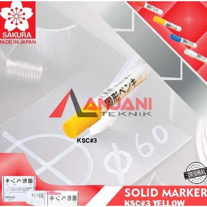 

SAKURA SOLID STEEL MARKER YELLOW SPIDOL PERMANEN PENANDA BESI KUNING Termurah