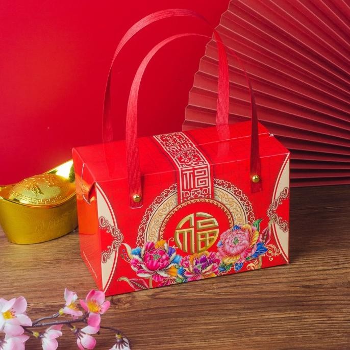 Box Kue CNY/Dus Brownies Imlek/Dus 2 Toples Jar 500ml-Mini CNY Cat