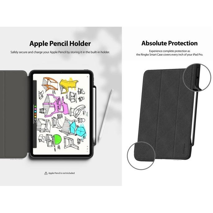 

Terlaris Ringke Ipad Pro 11 2020 Smart Case Folio Book Cover Fold View Black Ready Stok
