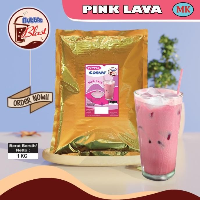 

BARU BUBUK MINUMAN RASA -POWDER PINK LAVA 1 KG |MIX CREAMER + GULA| BLAST