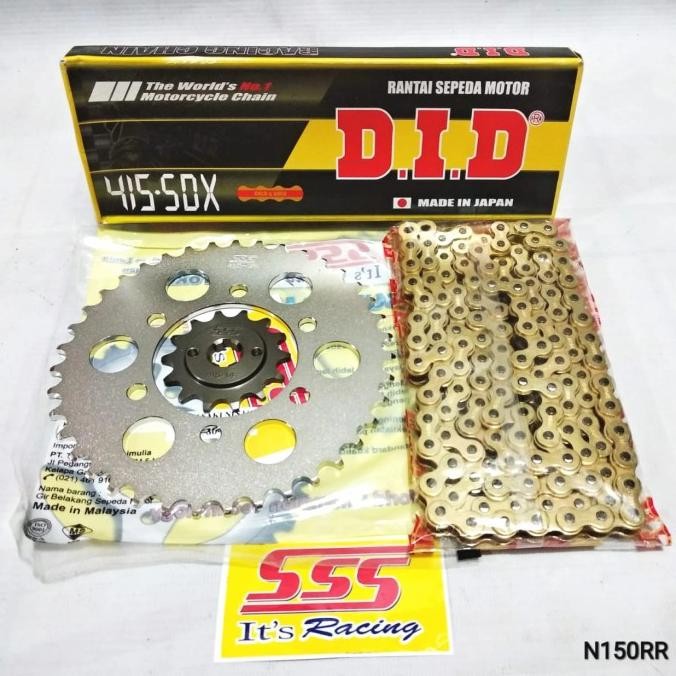 Gear Set Sss [415] Ninja 150 R / Rr + Rantai Did 415 Sdx Original
