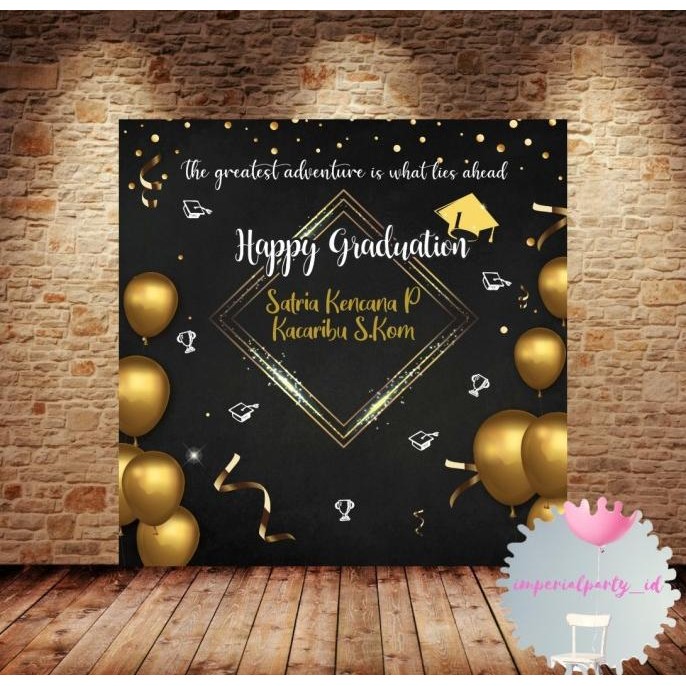 Custom Graduate Backdrop Banner Spanduk Sarjana School Graduation