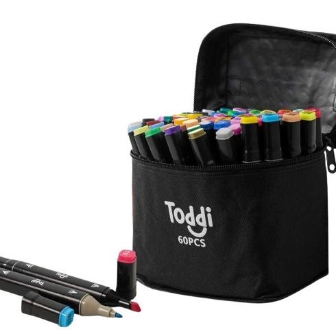 

Spidol Dual Side 60 Warna Fine Art Brush Pen Art Marker Set - HL270 Termurah