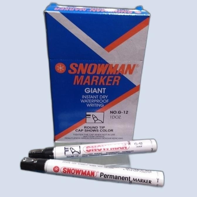 

spidol permanen snowman hitam lusin Termurah
