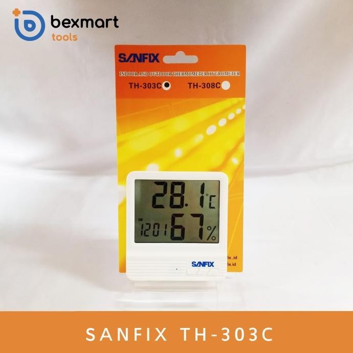 Promo Sanfix TH-303C / TH303C / TH 303C Digital Indoor Thermo-Hygrometer COD
