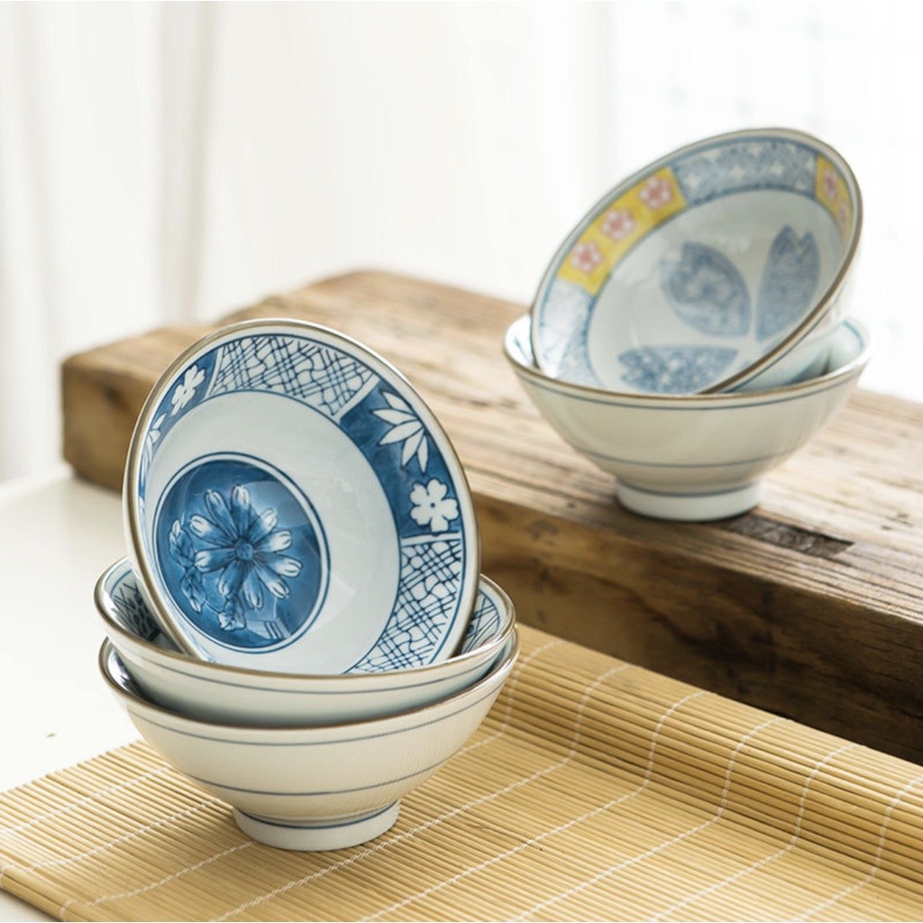 Mangkok Keramik Jepang 5 inch motif bunga jepang cantik