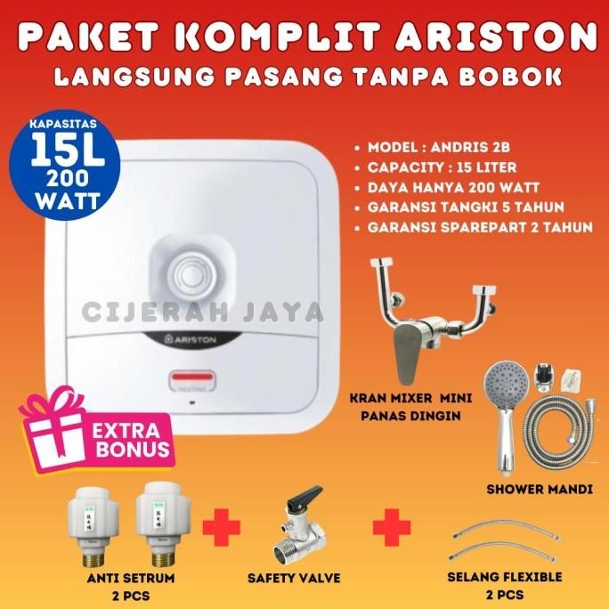 PROMO WATER HEATER ARISTON LISTRIK PEMANAS AIR LISTRIK TANPA BOBOK LOW WATT