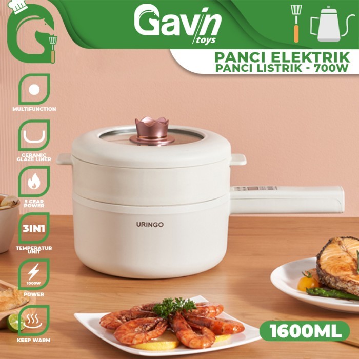 TERLARIS Panci Listrik 1.6L Electric Pot Uringo Panci Masak Kukus Mukbang Korea