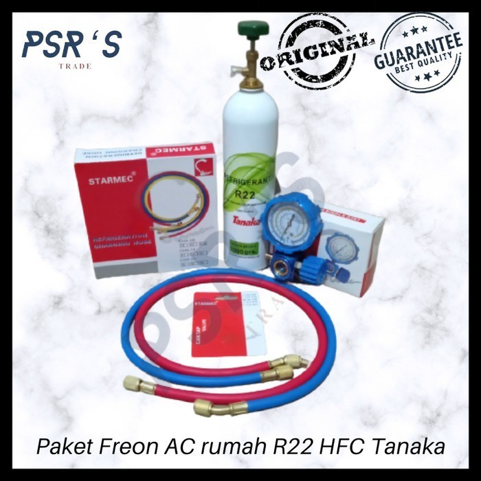 HOT SALE Paket isi Freon AC rumah Refrigerant Tanaka kaleng botol R22 1kg 1 set