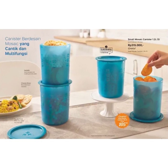 HOT PROMO TUPPERWARE TRIO CANISTER SET TOPLES KUE TOPLES SNACK (4PCS) SKR107
