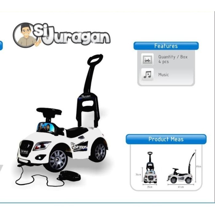 mainan anak ride on mobil dorong si juragan / yotta toys