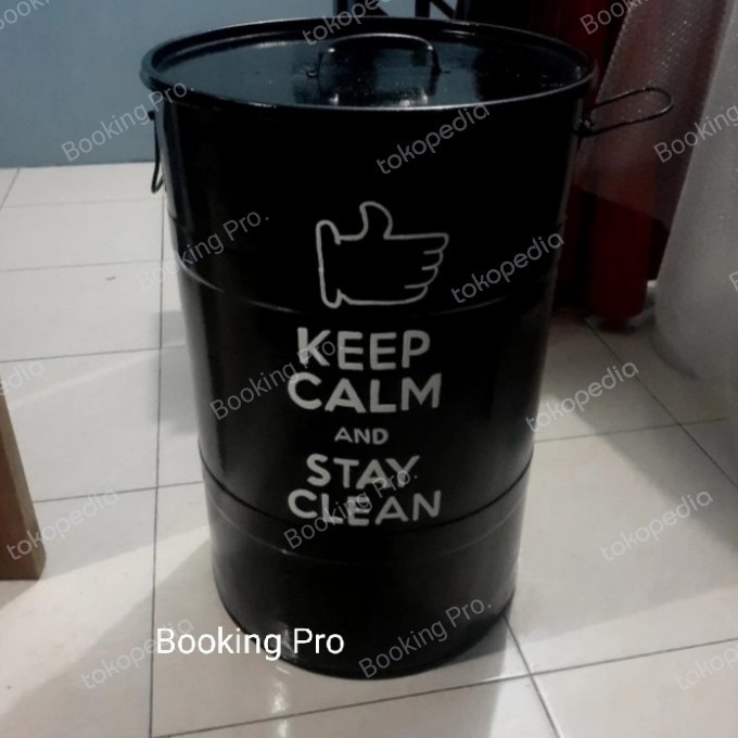 Drum Besi/Drum tempat Sampah 60 Liter/Ember besar/pail