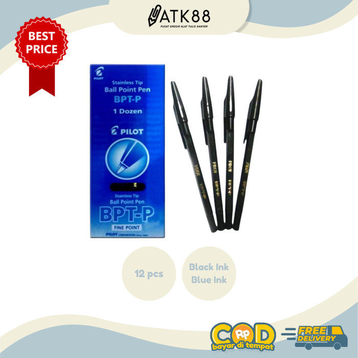 

Pulpen / Ballpoint Warna Hitam Pilot Bptp Asli Original 12 pcs/ 1 Lusin