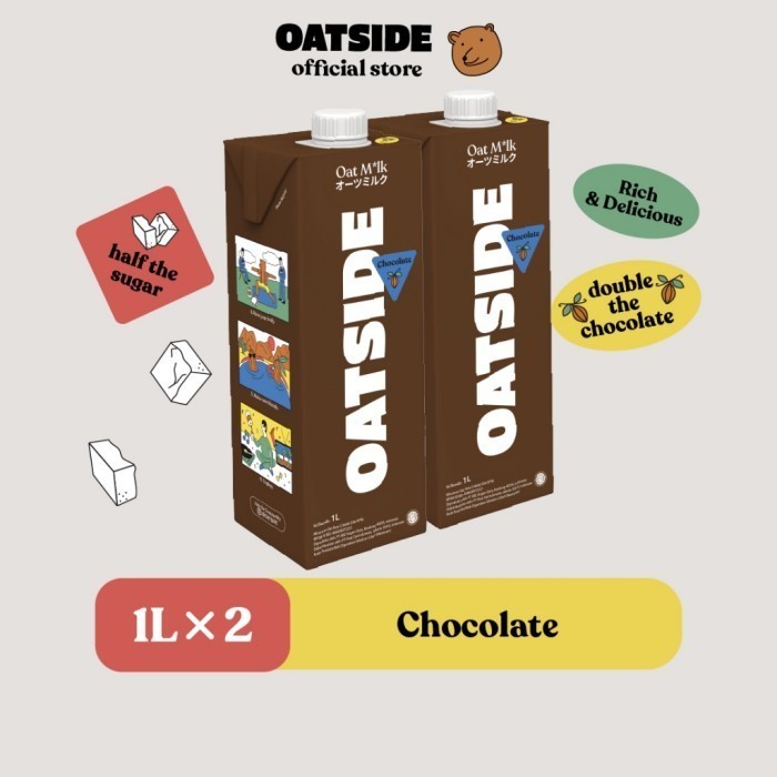 

TERLARIS TERLARIS TERLARIS OATSIDE OAT MILK CHOCOLATE 1L (2PCS) SUSU OAT RASA COKELAT MURAH!!! MURAH