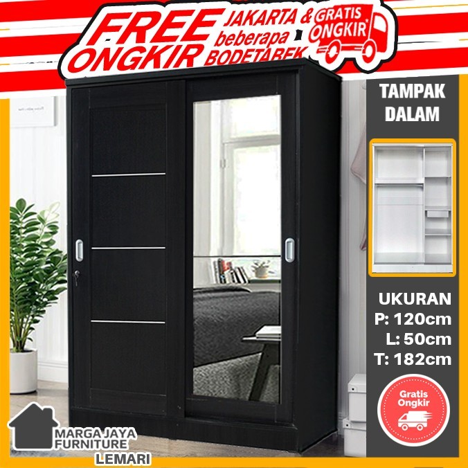 Lemari 2 Pintu Sliding Knockdown