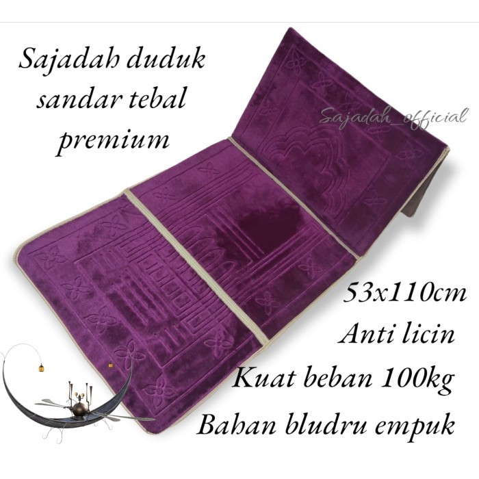 Sajadah Duduk Sajadah Lipat / Sajadah Sandar Bahan Bludru Empuk Sandar