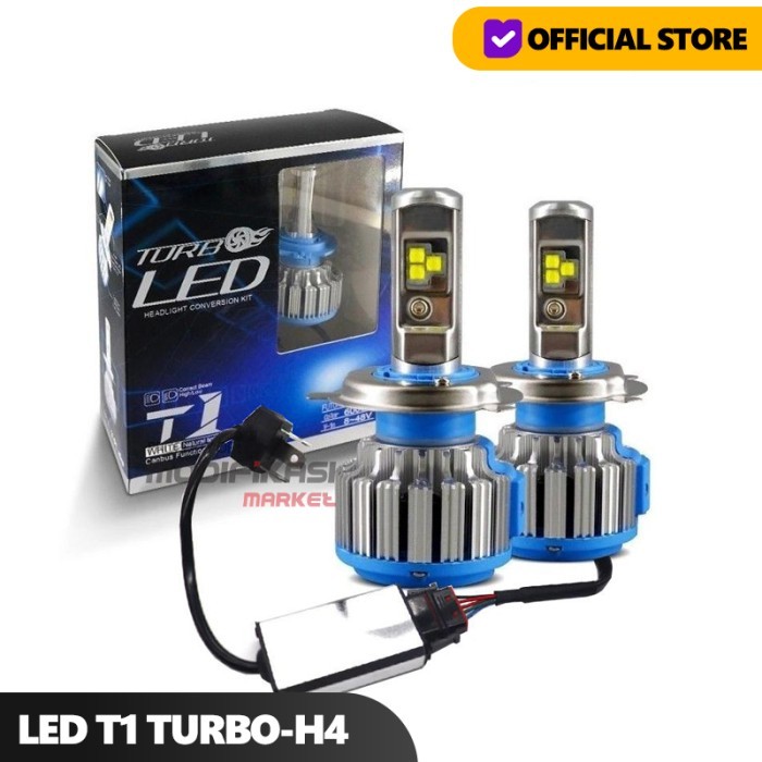 Turbo Led T1 H4 Universal Isi 2Pc Headlight Turbo T1