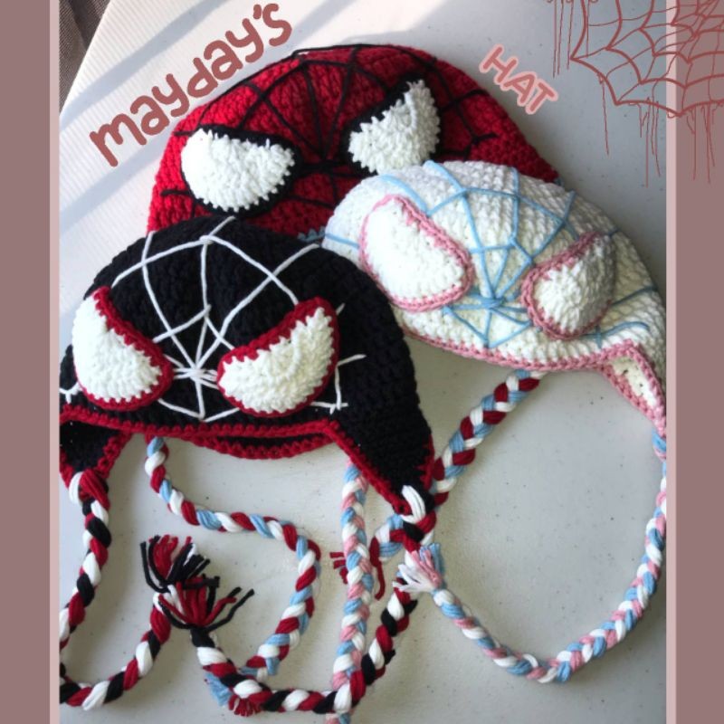 Piderman Beanie Mayday Hat Crochet Topi Rajut Piderman Mayday