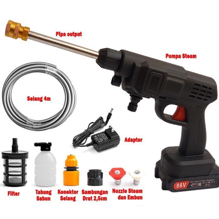 Kualitas terbaik] pompa semprot elektrik cordless baterai booster air water jet cleaner