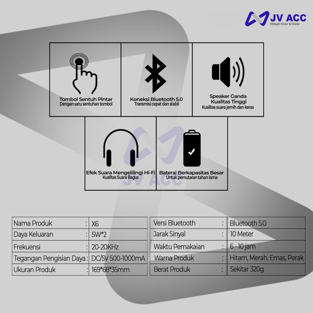 NVN-X6 SPEAKER BLUETOOTH WITH POWER BANK 3000MAH WIRELESS BLUETOOTH SPEAKER